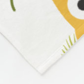 かわいいカラフルマンガの木製動物のパターン フリースブランケット (角)