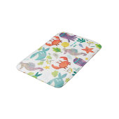 かわいいカラフルマンガの海の動物シームレスなパターン バスマット (アングル)