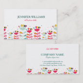 かわいいカラフルマンガの花 名刺 (正面/裏面)