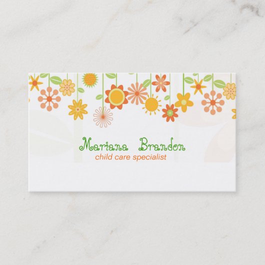 かわいいカラフルマンガの花 名刺 (正面)