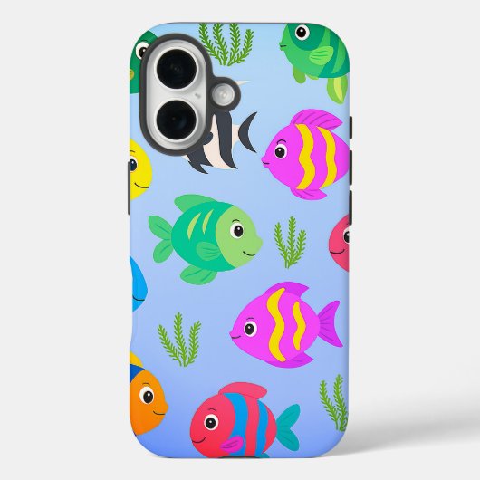 かわいいカラフルマンガの魚柄 | キッズ海Se Case-Mate iPhoneケース (裏面)