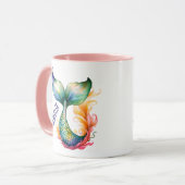 かわいいカラフルマーメイド海の女の子の名前 マグカップ (正面左)