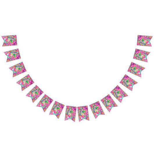 かわいいカラフルミックス抽象芸術モンスタースキッチントーウ バンティングフラッグ (全)