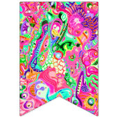 かわいいカラフルミックス抽象芸術モンスタースキッチントーウ バンティングフラッグ (第3の旗)