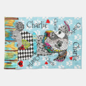 かわいいカラフルミックス犬のキッチンタオル キッチンタオル (横)