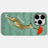 かわいいカラフルミュージカル飛んでいるキリン赤い傘 Case-Mate iPhoneケース (裏面 (横))