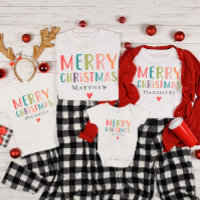 かわいいカラフルメリークリスマスのマッチングファミリー