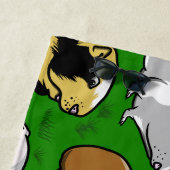 かわいいカラフルモルモット ビーチタオル (インサイチュ)