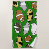 かわいいカラフルモルモット ビーチタオル (正面)