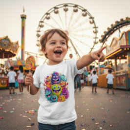かわいいカラフルモンスタースクワッドベビーシャツ ベビーTシャツ
