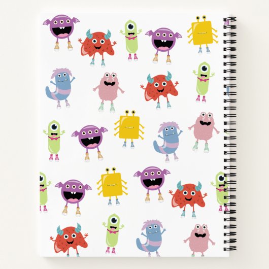 かわいいカラフルモンスターズおもしろいキッズアートスケッチブック ノートブック (裏面)