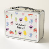 かわいいカラフルモンスターズおもしろいキッズスクール メタルランチボックス (裏面)