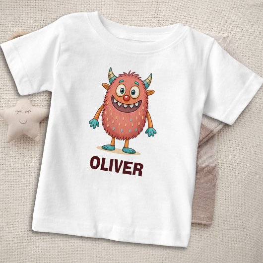 かわいいカラフルモンスター オリジナル ベビーTシャツ