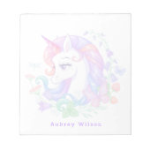 かわいいカラフルユニコーンガーリー ノートパッド (正面)