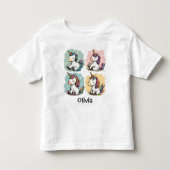 かわいいカラフルユニコーンドゥードル幼児用Tシャツ トドラーTシャツ (正面)