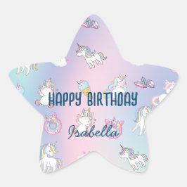 かわいいカラフルユニコーンパステルレインボンドーツ 星シール