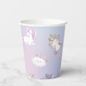 かわいいカラフルユニコーンパステルレインボンドーツ 紙コップ (裏面)