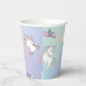 かわいいカラフルユニコーンパステルレインボンドーツ 紙コップ (右)