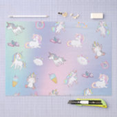 かわいいカラフルユニコーンパステルレインボンドーツ 薄葉紙 (クラフト)