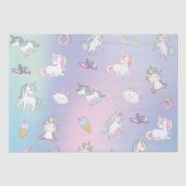 かわいいカラフルユニコーンパステルレインボンドーツ 薄葉紙