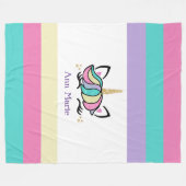 かわいいカラフルユニコーンフリースブランケット フリースブランケット (正面(横))