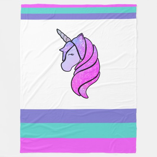 かわいいカラフルユニコーンフリースブランケット フリースブランケット (正面)