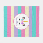 かわいいカラフルユニコーンフリースブランケット フリースブランケット (正面(横))