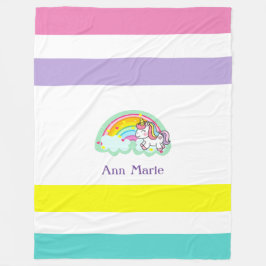 かわいいカラフルユニコーンフリースブランケット フリースブランケット