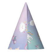 かわいいカラフルユニコーンレインボーバースデーパーティー名 パーティーハット (裏面)