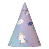 かわいいカラフルユニコーンレインボーバースデーパーティー名 パーティーハット (左)