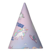 かわいいカラフルユニコーンレインボーバースデーパーティー名 パーティーハット (右)