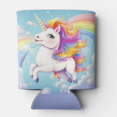 かわいいカラフルユニコーン虹のキッズガーリーたち 缶クーラー (裏面)