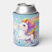 かわいいカラフルユニコーン虹のキッズガーリーたち 缶クーラー (缶裏面)