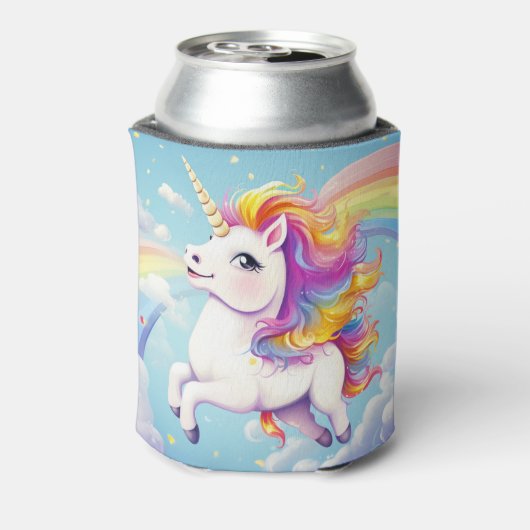 かわいいカラフルユニコーン虹のキッズガーリーたち 缶クーラー (缶裏面)