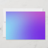 かわいいカラフルユニコーン虹の水彩写真 招待状 (裏面)