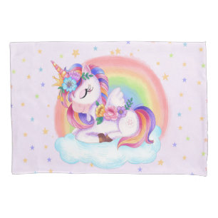 かわいいカラフルユニコーン虹 枕カバー