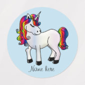 かわいいカラフルユニコーン ラベル (デザイン2)