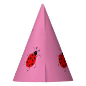 かわいいカラフルラディバグ，ラッキーチャームパーソナライズされた パーティーハット (裏面)