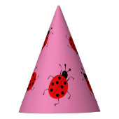 かわいいカラフルラディバグ，ラッキーチャームパーソナライズされた パーティーハット (正面)