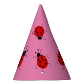 かわいいカラフルラディバグ，ラッキーチャームパーソナライズされた パーティーハット (右)