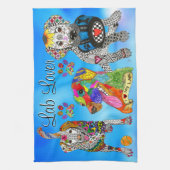 かわいいカラフルラブラドールレトリバーキッチンタオル キッチンタオル (縦)