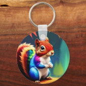 かわいいカラフルリスのデジタル作品 キーホルダー (正面)