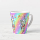 かわいいカラフルレインボキャットマグカップ カフェラテマグ (右アングル)