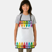 かわいいカラフルレインボークレヨンパーソナライズされたキッズ エプロン (インサイチュ)