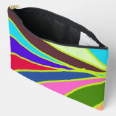 かわいいカラフルレインボーストライプクラシックパターン アクセサリーポーチ (見開き)