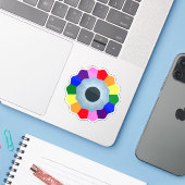 かわいいカラフルレインボーフラワー シール (ノートパソコンとiPhone)