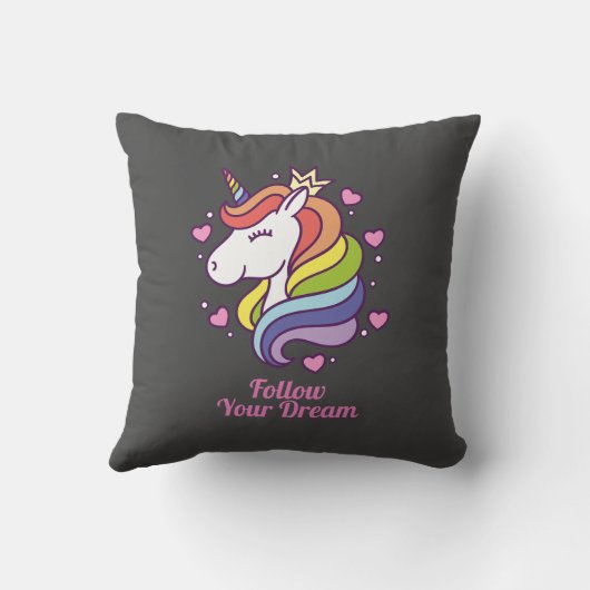 かわいいカラフルレインボーユニコーン夢 クッション (裏面)