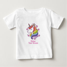 かわいいカラフルレインボーユニコーン夢 ベビーTシャツ