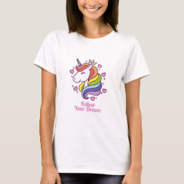 かわいいカラフルレインボーユニコーン夢 Tシャツ