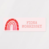 かわいいカラフルレインボー子供名 ラベル (デザイン1)